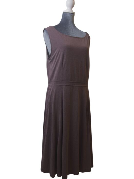 LOFT Dresses & Skirts - LOFT Dress Size 14 Toffee Brown Sleeveless Fit Flare Lined Fall Neutral EUC
